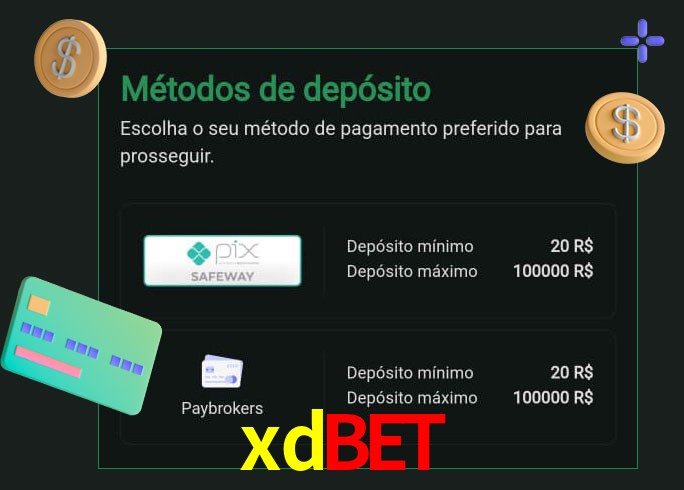 O cassino xdbet oferece uma grande variedade de métodos de pagamento